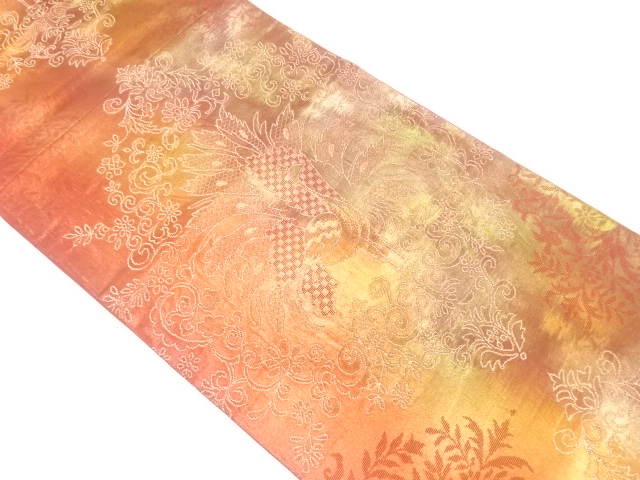 JAPANESE FUKURO OBI / WOVEN FLOWER ARABESQUE